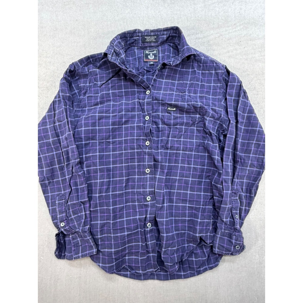 Faconnable Designed by Albert Goldberg Long Sleeve Women Shirt Plaid Purple XS